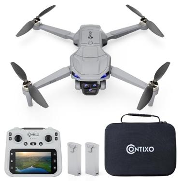 Imagem de Contixo Drone GPS F23 com câmera, tempo de voo de 46 minutos, controle remoto de tela de 4,5 polegadas, siga-me, pontos de passagem, transmissão FPV de 5 GHz, retorno para casa, gestos manuais, drones