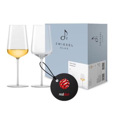 Imagem de Zwiesel Glas Taça de vinho branco Chardonnay Vervino (conjunto de 2), taças de vinho elegantes com ponto de moussing, copos de cristal Tritan seguros para lava-louças, feito na Alemanha (item nº