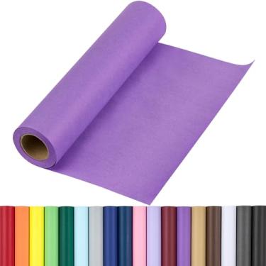 Imagem de RUSPEPA Rolo de papel Kraft – 44,5 cm x 10 m – Papel reciclável perfeito para embrulho, artesanato, embalagem, revestimento de piso, dunnage, embalagem, papelão, caminho de mesa, roxo escuro