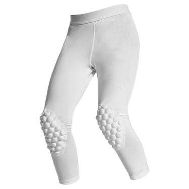 Imagem de Baoblaze Calça Legging de Compressão Juvenil Masculina, Calça Esportiva Multiuso e Flexível para Bicicleta de Equilíbrio, Acessório para Proteção contra, Ym Branco