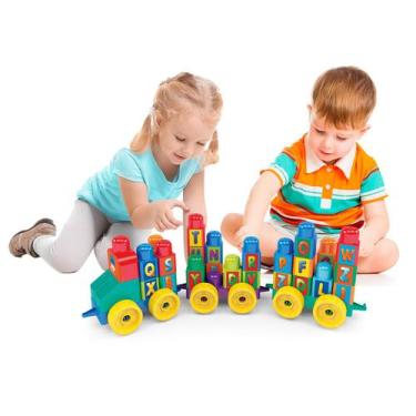 Imagem de Blocos de Montar Trenzinho do Alfabeto Dismat MK363