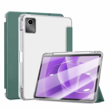 Imagem de Capa com suporte para tablet Lenovo Idea Tab Plus de 12,1 polegadas, capa frontal de poliuretano FJIASTB resistente a arranhões e capa traseira de TPU à prova de choque com suporte para caneta