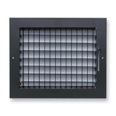 Imagem de Serve para grade de suprimento de ar ajustável de aço de abertura de duto 10x8 da Handua | Registrar grade de cobertura de ventilação para parede lateral e teto | Preto | Dimensões externas: 29,8 cm x