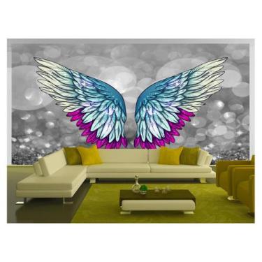 Imagem de Papel De Parede 3D Arte Asas Selfie Insta Cores 3,5M Tra289 - Você Dec