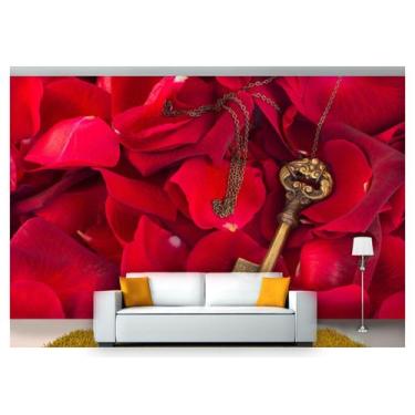 Imagem de Papel De Parede Flores Rosas Romantico 3D Nfl247 - Você Decora