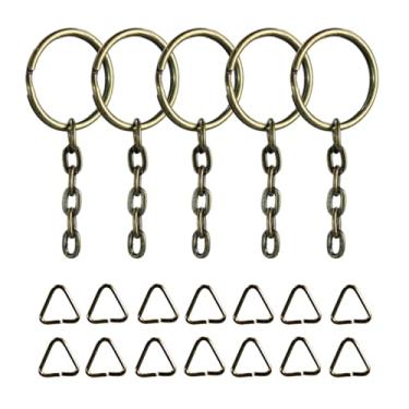 Imagem de Argola Com Corrente 23mm Resistente Artesanato Com Triangulo Criação De Chaveiro (500, Ouro Velho, 23mm)