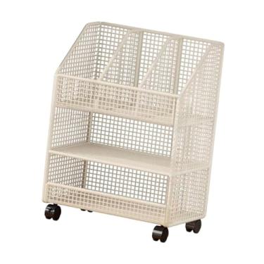 Imagem de IEUDNS Carrinho de arquivo rolante Bookcases de estantes de utilidade multifuncional sob o carrinho de organizador de arquivos de mesa para o dormitório de, 3 Camadas