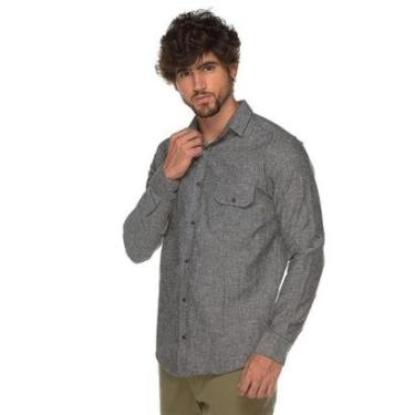 Imagem de Camisa Social Manga Longa Slim Masculino Linho Lisa Jovem-Masculino