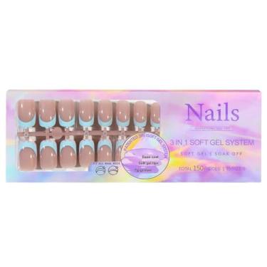 Imagem de 150PCS Dicas de Unhas French Falsas para Arte DIY Macio Primer Ponta Pré-aplicado Base Coat Ajuste Super Nails Sem Necessidade Quebra- Aprimoramento