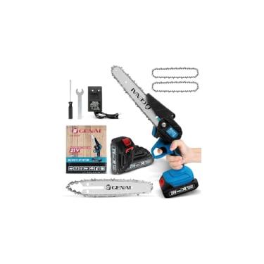 Imagem de Mini Motosserra Elétrica 6'', 21V 2.0Ah, Bateria Recarregável de Lítio, Bivolt, Portátil, 980g, com Carregador e Acessórios