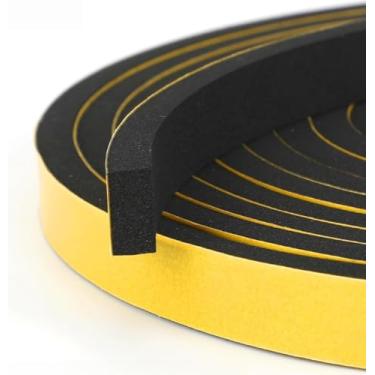 Imagem de Faixa de vedação de porta de decapagem climática, fita de espuma autoadesiva, tira de vedação contra clima, para vedação de lacuna, 0,9 cm x 9,5 cm x 3,5 m, preta