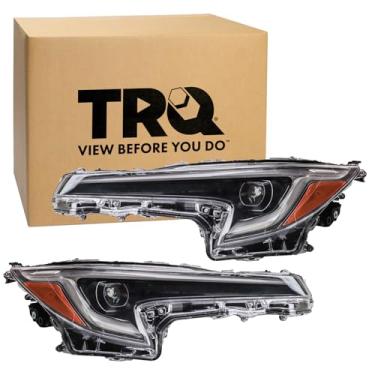 Imagem de TRQ Conjunto de montagem de farol de 2 peças lado do motorista e do passageiro compatível com Toyota Corolla 2023-2024 US Built TO2502327 TO2503327