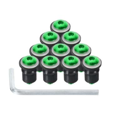 Imagem de PATIKIL Parafusos de para-brisa de motocicleta M5, 10 peças de parafuso de liga de alumínio com chave inglesa, parafusos de carenagem de para-brisas, parafusos porcas para carenagem de motocicleta