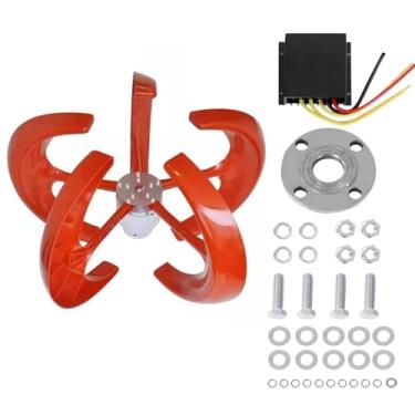 Imagem de Turbina Eólica De Eixo Vertical Vermelha De 100W/200W/300W/400W, 12V/24V, Com Controlador, 5 Pás, Gerador De Baixa Velocidade, Gerador De Levitação Por Ímã Permanente, Baixo Ruído(200W,12V)