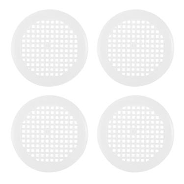 Imagem de PATIKIL Tampa de ventilação redonda de 2 polegadas (60 mm), 4 peças de plástico circular Soffit exaustor malha orifício de ventilação capa de grade para banheiro escritório casa cozinha, branco