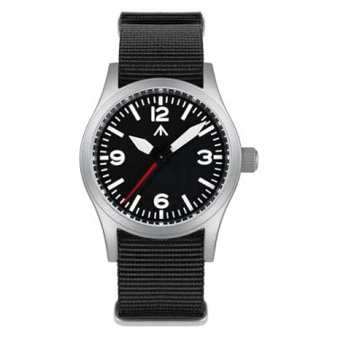 Imagem de Militado ML05 38 mm VH31 Relógio de quartzo – C3 Relógio de pulso retroluminoso superluminoso para homens, 100 m, à prova d'água, Preto Vermelho/ML05 VH31 Movt