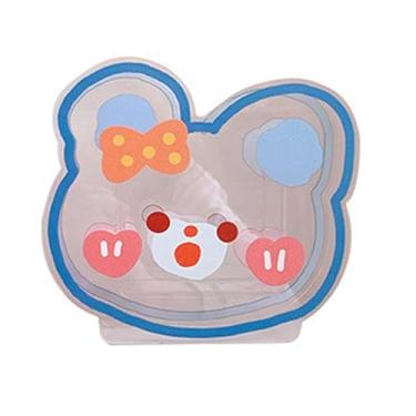 Imagem de POCREATION Estojo Transparente para Canetas, Fofo Estojo de Acrílico para Pincéis de Maquiagem Em Estilo Cartoon para Mesa de Escritório ou Toucador, Com Design Multifuncional (Urso fofo)