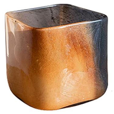 Imagem de YYBOES Vaso de vidro para flores, vasos decorativos, vaso de vidro translúcido, arranjo de flores hidropônico, vaso art déco moderno, leve, luxuoso, decoração de mesa de jantar, vaso marrom usado