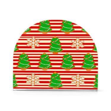 Imagem de Qilmy Bonito suporte de guardanapo de acrílico para árvore de Natal, porta-guardanapos para mesas cozinha restaurante decoração de casa, suporte decorativo moderno para guardanapos de coquetel de