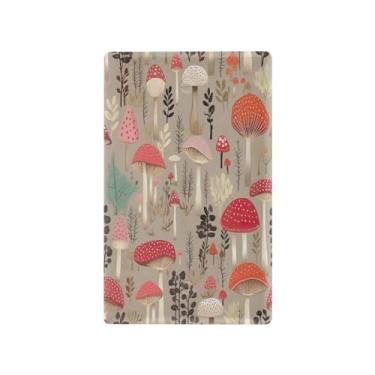 Imagem de Wassud Placa de cobertura de interruptor de luz de cogumelos, 1 capa de tomada em branco placa de parede decorativa decoração de casa sala de estar quarto