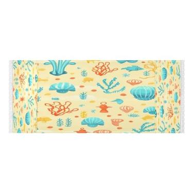 Imagem de Wassud Capas de lavadora e secadora padrão Ocean Life, protetor de lavadora com sacos de armazenamento, capa de geladeira à prova de poeira com bolsos para lavanderia doméstica, cozinha, 120 x 55 cm