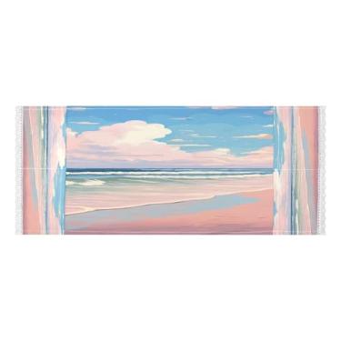 Imagem de Wassud Capas engraçadas de lavadora e secadora de praia, protetor de lavadora com sacos de armazenamento, capa de geladeira à prova de poeira com bolsos para lavanderia doméstica, cozinha, 120 x 55 cm