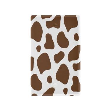 Imagem de Wassud Placa decorativa para interruptor de luz com estampa de vaca marrom, placa de parede para tomadas elétricas em branco 11 x 6 cm