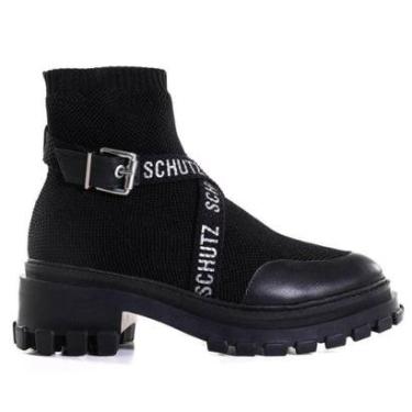 Imagem de Bota Feminina Schutz Logo Knit Preta-Feminino