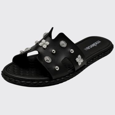 Imagem de Chinelo Feminino Slide Bottons Ouro/Prata Conforto Moleca 5452.254.7800-Feminino