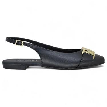 Imagem de Sapatilha Beira Rio Slingback Conforto Casual Feminina Macia, Preto, 3
