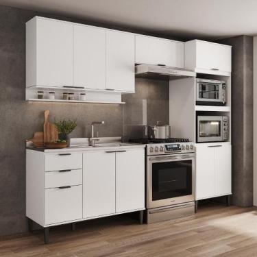 Imagem de Armário De Cozinha Completa C Balcão Miami Prime Carraro Branco - MÓVE
