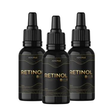 Imagem de Suplemento Líquido 30Ml Retinol 8 Em 1 Kit 03 Unidades