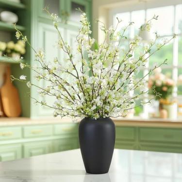 Imagem de Zeyune 6 ramos artificiais com brotos verdes, 101,6 cm, de plástico sintético, palitos de caule de plantas, ramos, para vaso faça você mesmo, decoração de outono em casa, escritório, festa, interior e