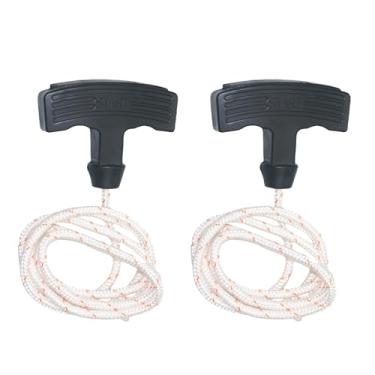 Imagem de 4 conjuntos de cabos de liberação de emergência para porta de garagem com alça, puxadores de cabo de puxar para baixo para porta do sótão, abridor de garagem de 5 mm, conjunto de 1,2 m de comprimento