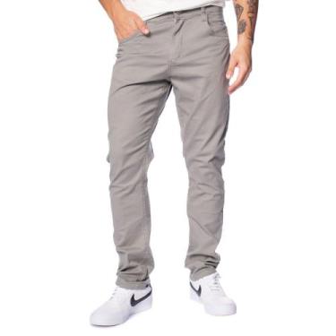 Imagem de Calça Sarja Masculina Gangster Slim Cinza, Cinza, 38