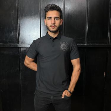 Imagem de Camisa Corinthians Polo All Black Poliamida - Masculino-Masculino