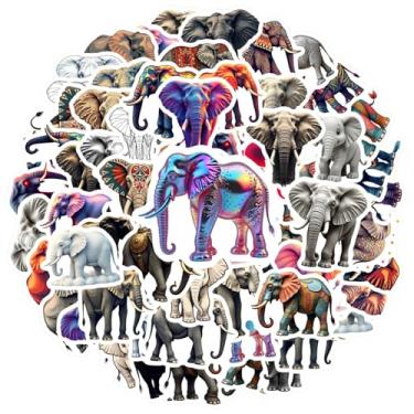 Imagem de 50 peças Elefantes Animais Adesivos DIY Recompensa Professor Adesivos Brilhantes para Mala Geladeira Telefone Bagagem Laptop Guitarra Carro Adesivos Brinquedos Laptop Motocicleta Bagagem Telefone
