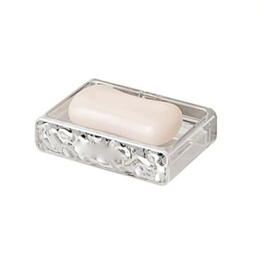 Imagem de AUNMAS Auto Drenagem Saboneteira, Suporte de Barra de Sabão de Montagem na Parede Bancada Esponja Saver para Chuveiro Banheiro Banheira Pia da Cozinha (Camada única branca transparente)