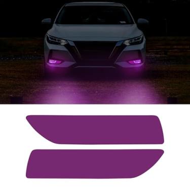 Imagem de TOMALL Películas de vinil fumê de luz de neblina compatíveis com Nissan Sentra XL 2020 2021 2022 adesivos autoadesivos de transmissão de luz de farol de neblina acabamento externo para carro (roxo)