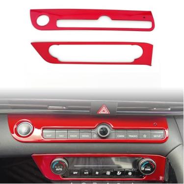 Imagem de JUIVEEL Tampa do painel do botão do interruptor de ar condicionado do console central, capa de botão de partida e parada do motor compatível com acessórios Hyundai Elantra N 2022-2025 Elantra N Line