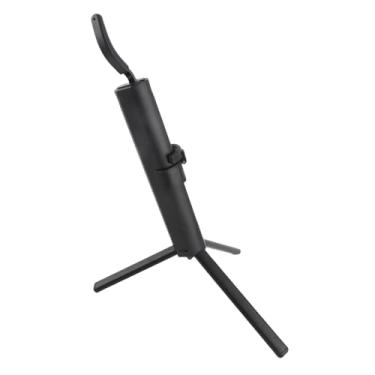 Imagem de Cryfokt Suporte de tripé para Saxofone Com Pernas de Metal Comprimento Ajustável Suporte Resistente para Armazenamento e Exibição Plástico Rígido Preto + Tubo de Metal Portátil para Saxofone ( para tenor/alto)