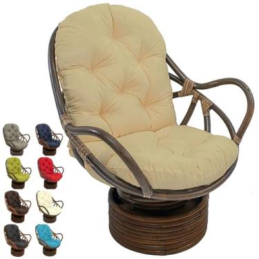 Imagem de Almofada de cadeira basculante giratória sólida, almofadas de cadeira de balanço ao ar livre, almofada giratória ultra macia engrossar laváveis almofadas de móveis de pátio para cadeira reclinável de