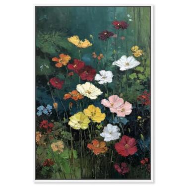 Imagem de Decoração de parede de cozinha com impressão em tela Wild Garden por Art Remedy, moldura branca, 50 x 76 cm