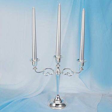 Imagem de GLOGLOW Castiçal Vintage Romântico de 3 Cabeças, Peça Central de Casamento de Metal para Decoração de Mesa de Jantar, Perfeito para Eventos e Arranjos Florais Decoração Diária