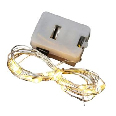 Imagem de predolo Luzes de fada com 20 LEDs, 2 m de comprimento, flexíveis e multifuncionais, alimentadas por bateria, ideais para casamentos, árvores de Natal, Branco Quente