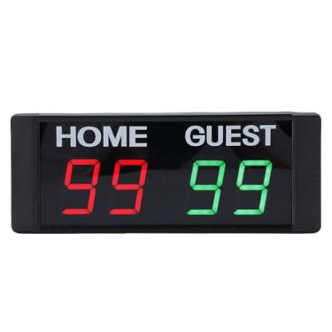 Imagem de Asixxsix Placar Digital Portátil de LED, Marcador de Pontuação Eletrônico de Mesa Com Controle Remoto, Estrutura de Liga de Alumínio para Basquete, Futebol, Vôlei, Tênis de Mesa, (plugue americano)