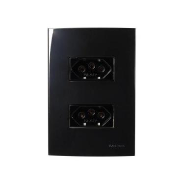 Imagem de Tomada Dupla Margirius Sleek 2P+T 20A Com Placa 4X2 Preto