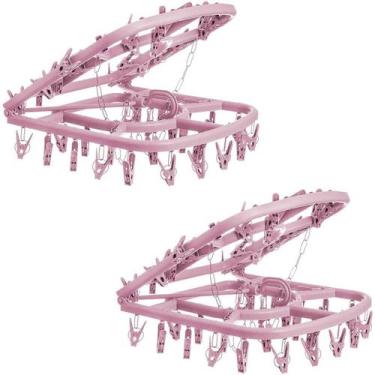 Imagem de 2 Varal Para Peças Pequenas Dobrável Portátil 48 Prendedores Forte Sus