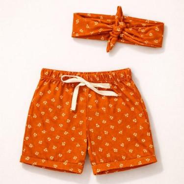 Imagem de Shorts com Faixinha Minimalista para Bebês até 12 Meses Cor:CarameloTa