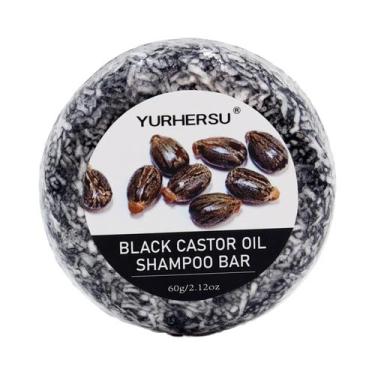 Imagem de Barra De Shampoo De Rícino Preto 60g 2-em-1 Shampoo E Condicionador Nu